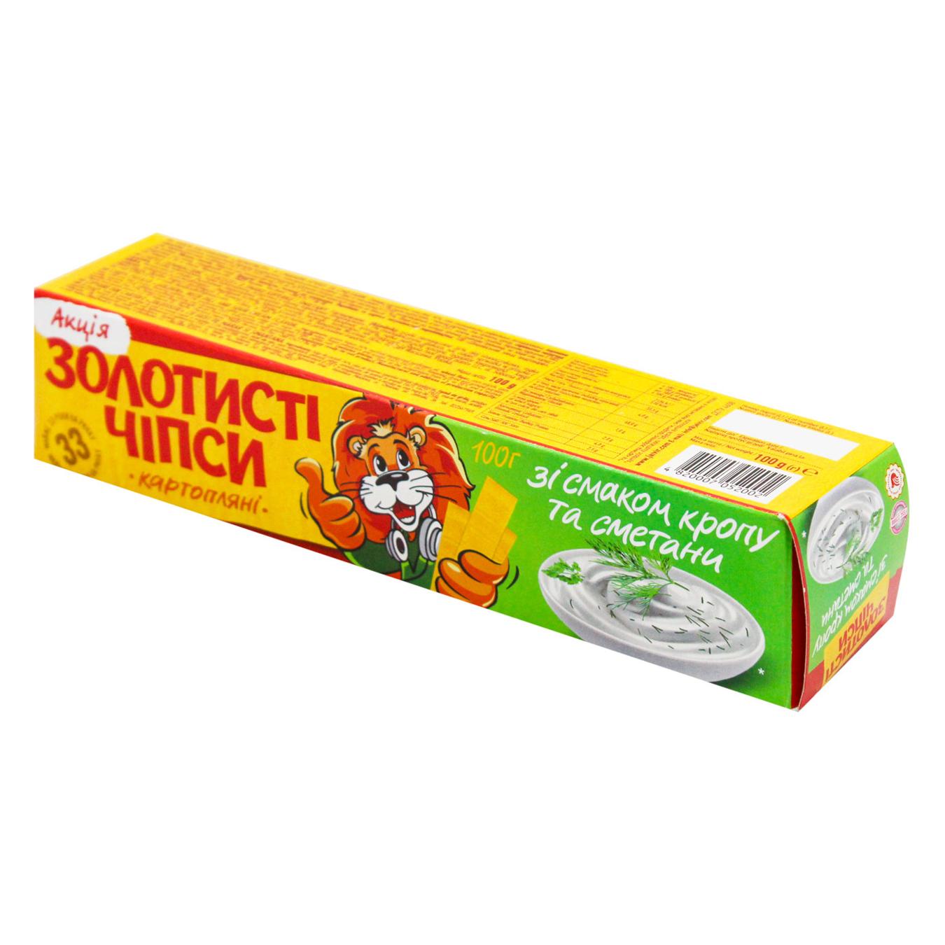 Чипсы Жайвір «Золотисті Gold» со вкусом укропа и сметаны, 100 г